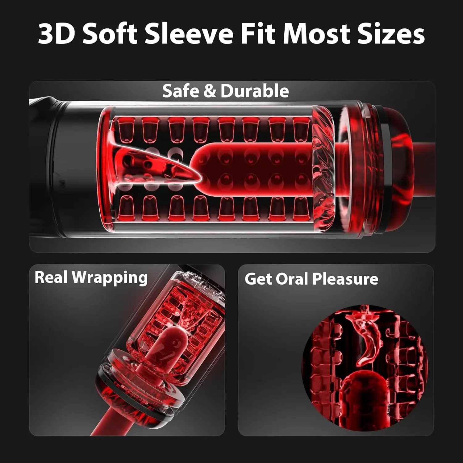HeartCaptor Electric Male Masturbator Cup with 7 Modes LED Display Rechargeable Silicone Stroker - Details 26