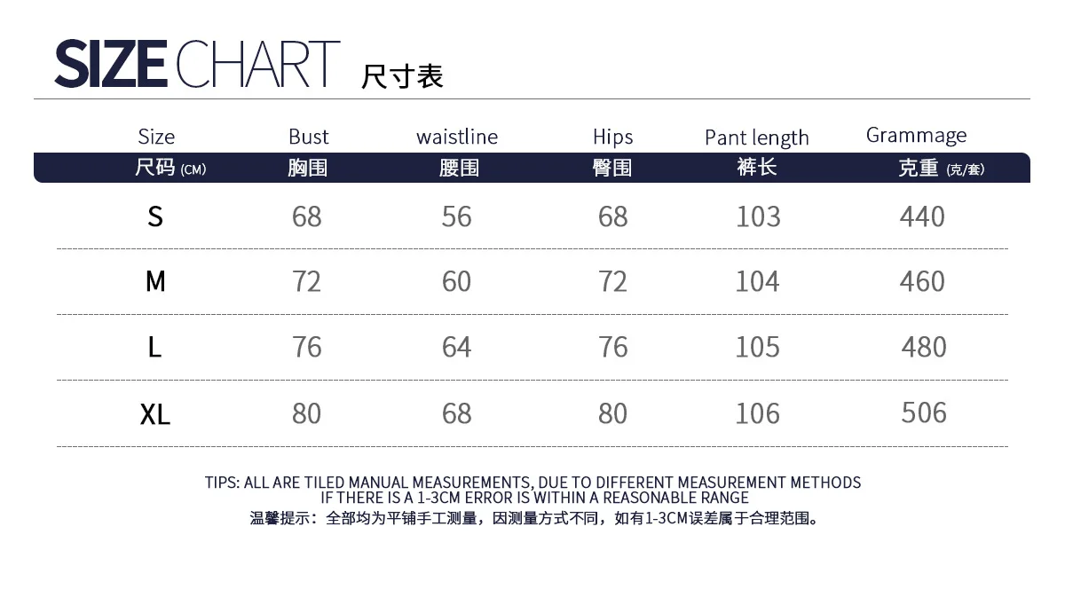 Size chart and fit details
