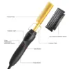 2 in1 Hot Comb Hair Straightener Electric Heating Comb Fast Heating Portable Travel Anti-Scald Beard Straightener Press Hot Comb 5