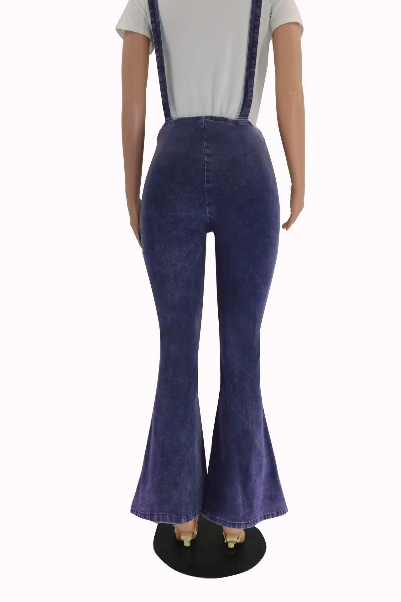 Women's Jeans High Waist Denim Street Spring and Autumn Clothing Jeans High Stretch Big Hip Lift Suspender Pants Free Shipping flare jeans