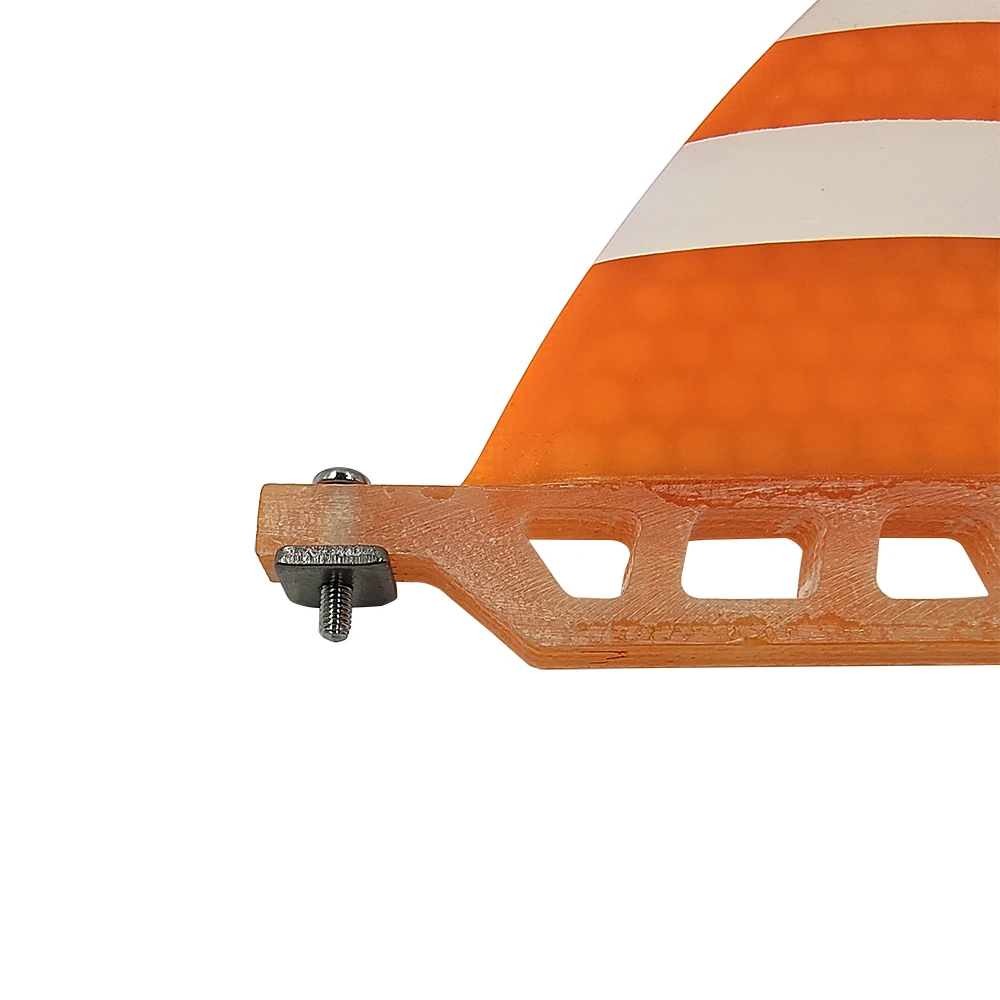 Longboard Fin With Screw 6inch Single Fin Centre Surfboard Quilha Sup Board Paddle Board Honeycomb Fibreglass Orange Surfing