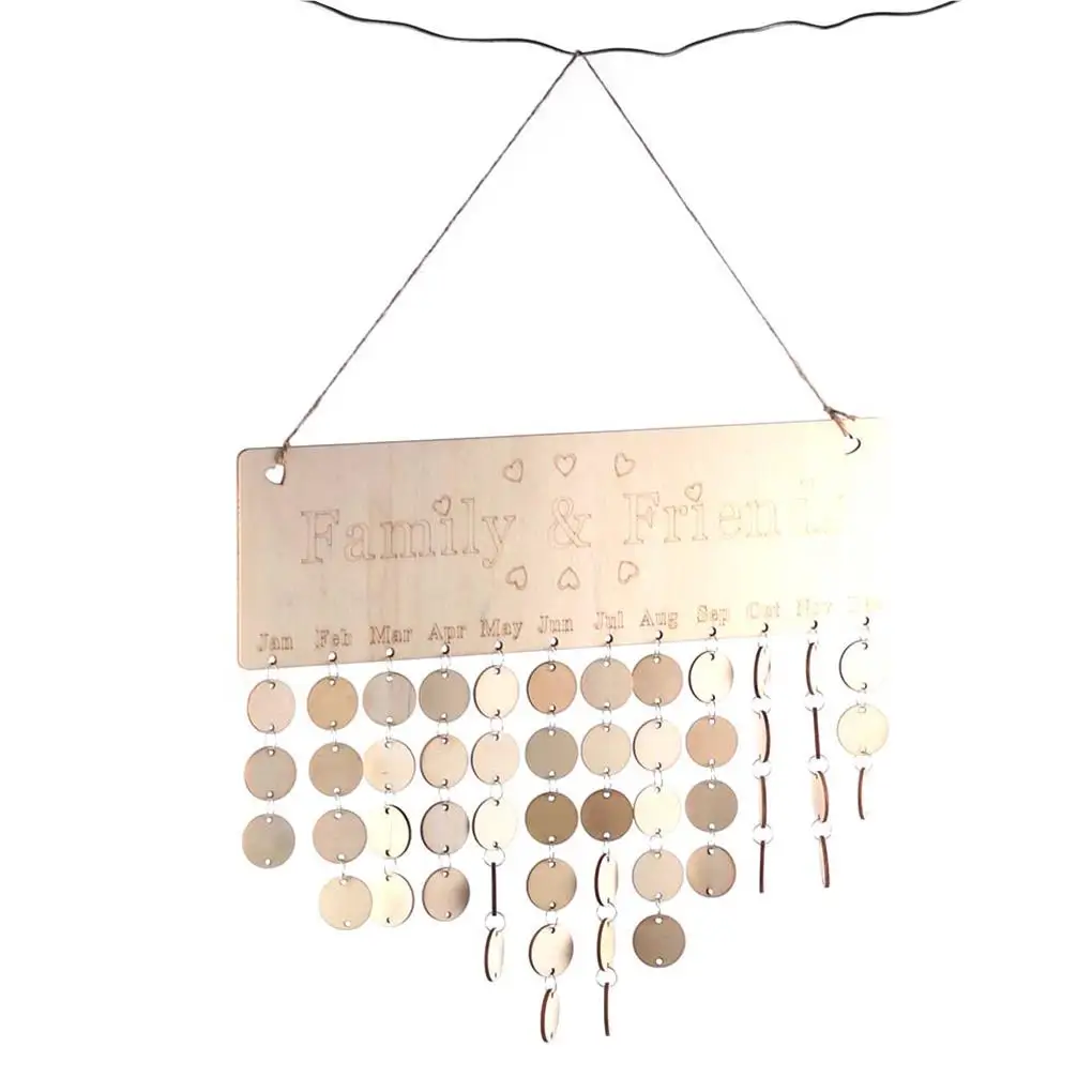 Birthday Reminder Calendar Wooden Wall Calendar for Birthday & Events Reminder