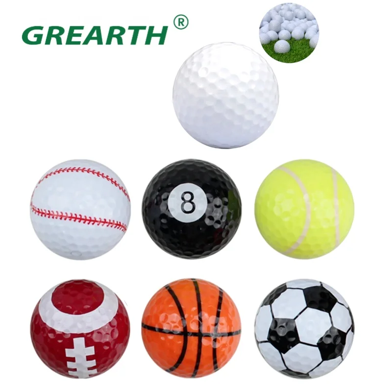 

6Pcs/lot Golf Ball Equipment Football Basketball Tabletennis Baseball Golf Balls Novel Double Ball Two Piece Ball Golf Ball
