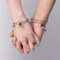 2Pcs/Set Fashion Heart Magnetic Attraction Astronaut Couple Bracelet For Women Men Lock Key Matching Bracelet Friendship Jewelry - Image 3
