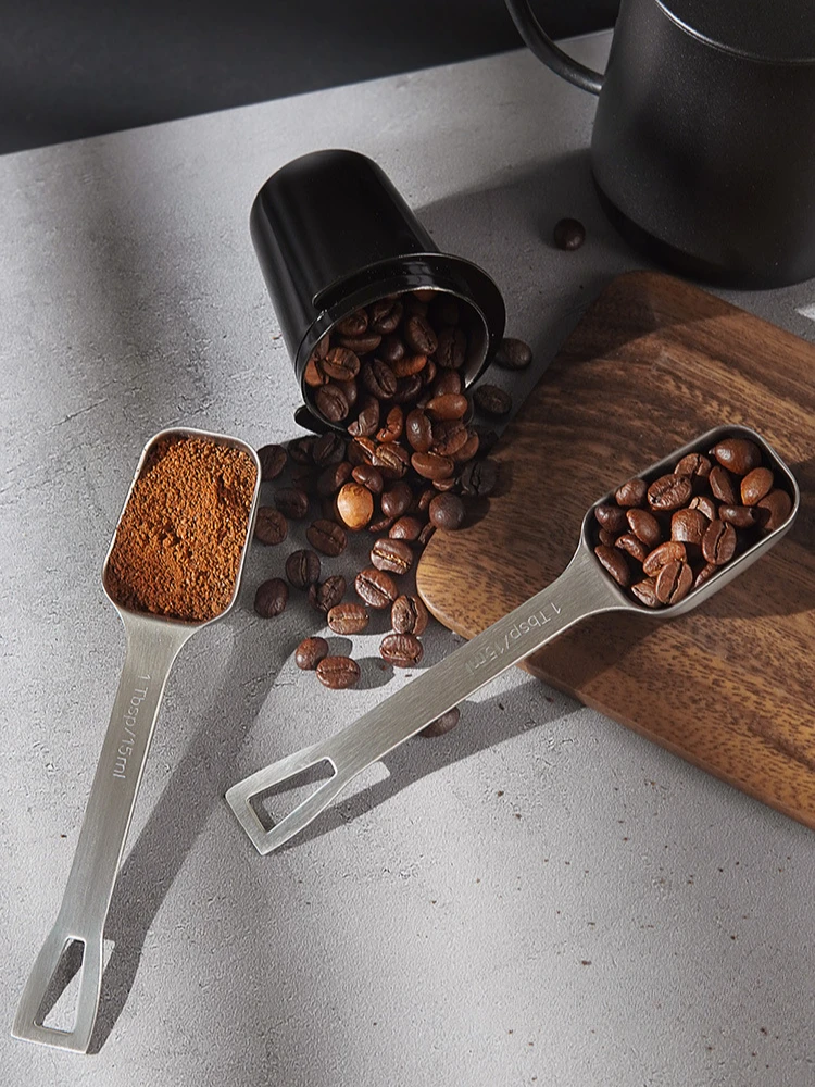 Coffee Measuring Scoop Stainless Steel Coffee Bean Powder Measuring Spoon Household Baking Spoon Long Handled