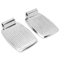 2Pcs Aluminum Alloy Wheelchair Footplate Foot Pedal Striped Texture Slip Resistant Wheelchair Footrest Accessories for Elderly 1