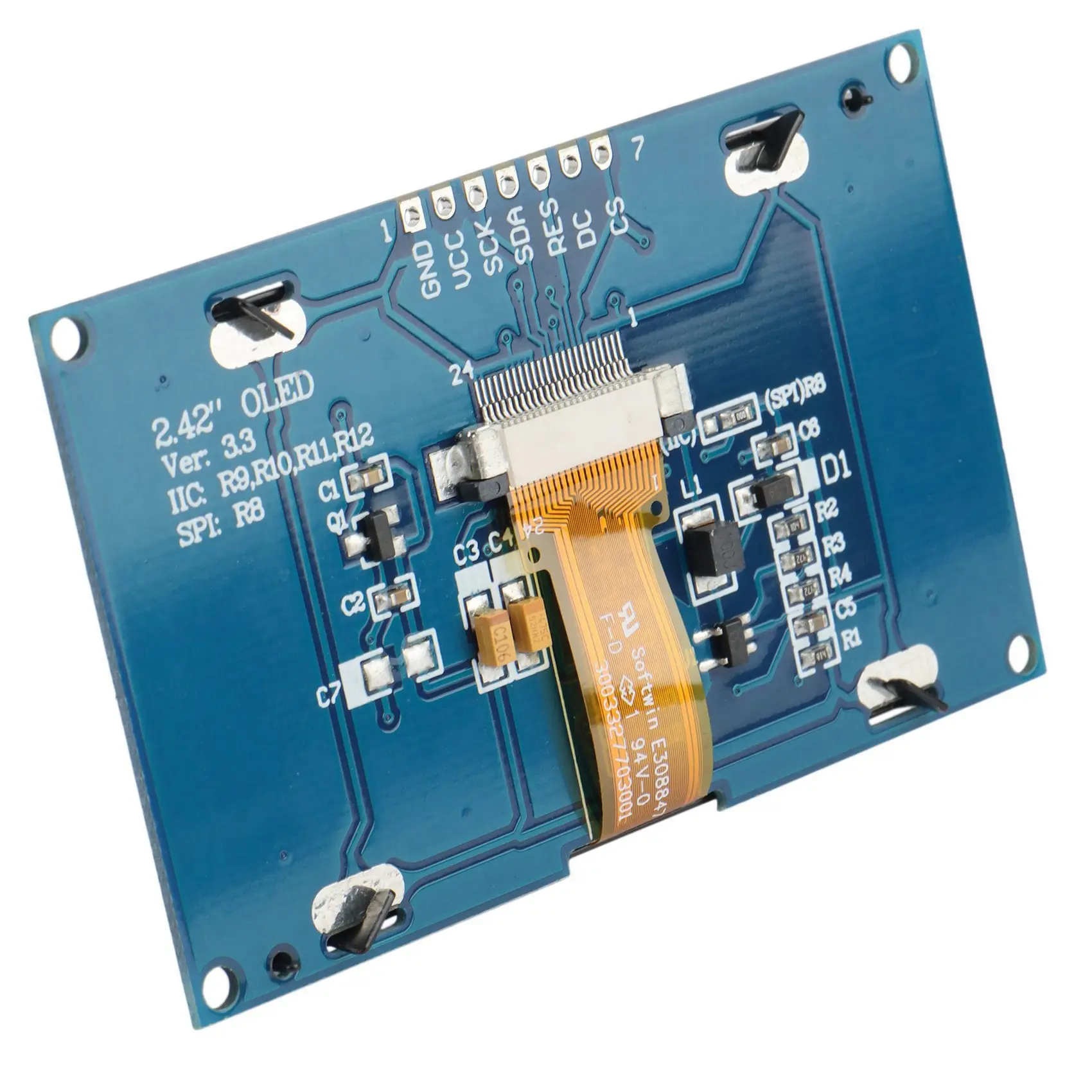 5pcs 2.42 ġ 12864 128X64 OLED ÷  IIC I2C SPI  LCD ũ C51 STM32 SSD1309 ( ۲)