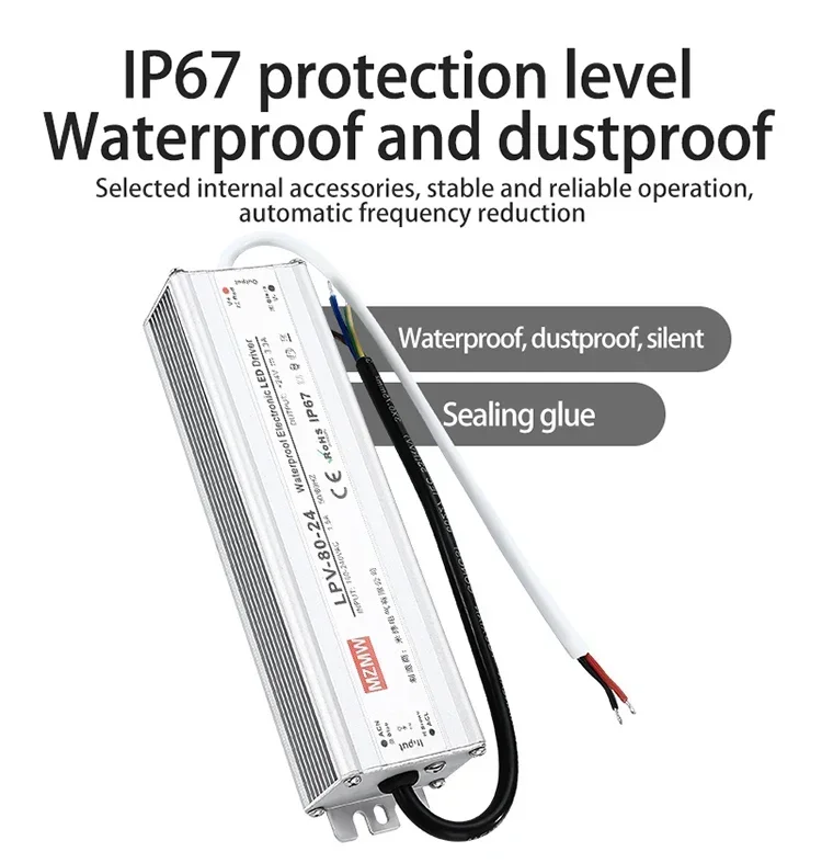 Description Picture 5 of itemLPV-35-48 IP67 Waterproof Switching Power Supply AC to DC 35W 100-240VAC 48VDC 0.72A LED Strip Industrial Drive
