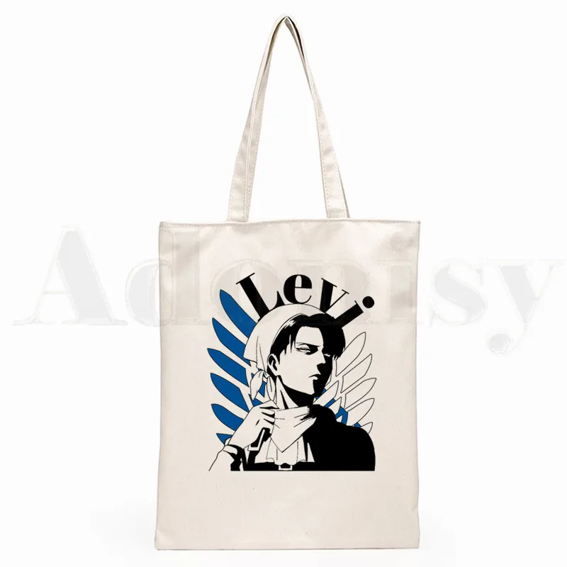 Attack On Titan Japanese Anime Shingeki No Kyojin Hipster Cartoon Print Shopping Bags Girls Fashion Casual Pacakge Hand Bag
