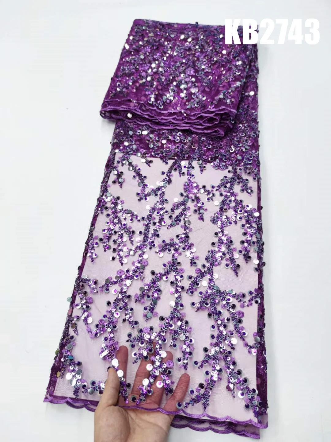 

Glitter Tulle Lace Sequin Lace Summer Dress Women 2023 Asoebi Lace Fabric Nigeria Blue sequins Lace Fabric for Sewing KB2743