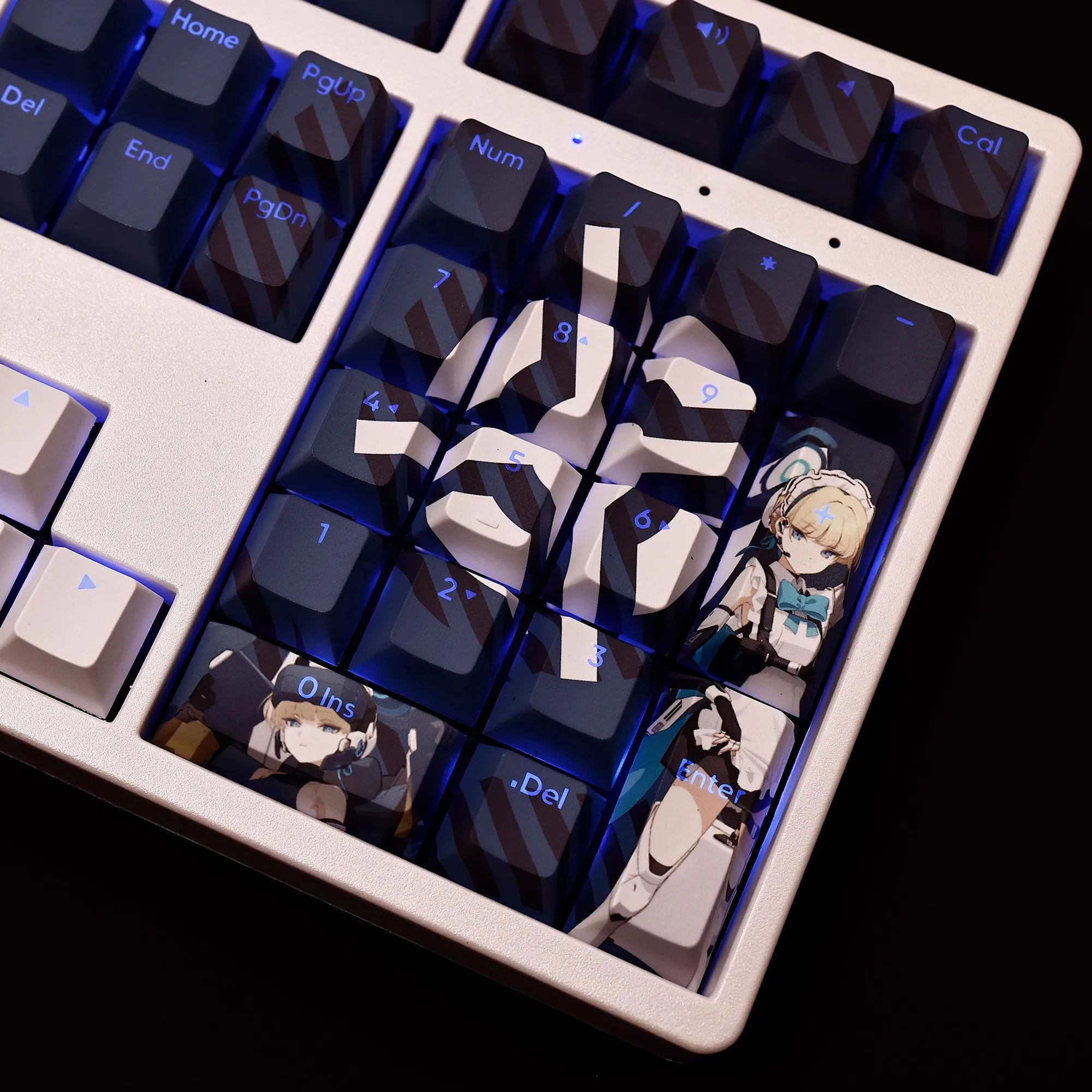 Azul Arquivo Asuma Toki Keycap Pbt Dye Subbed Keycaps Anime Game Key Caps para Ansi 61 87 104 108 Teclado 108 Teclas Definir - Imagem 5