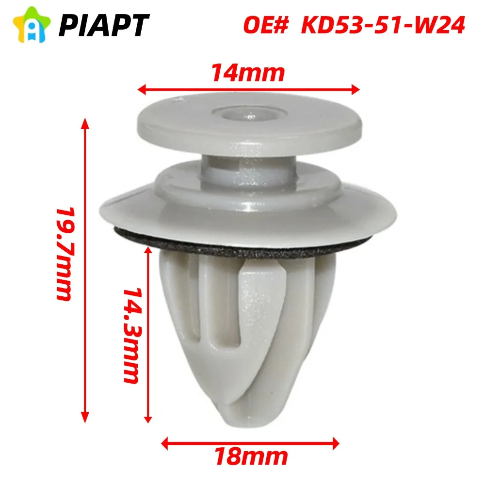 20PCS OE#KD53-51-W24 Wheel Arch Moulding Retainer Clips for Mazda