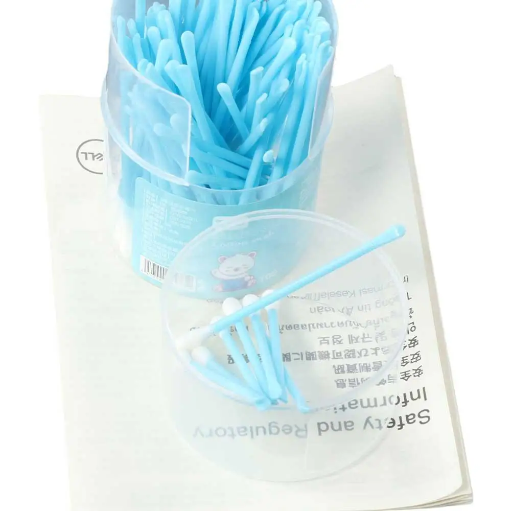 100Pcs/set Eyelash Extension Glue Removing Double Head Cotton Swabs Cotton Bud Nose Lipstik Ear Cleaning Makeup Cotton Stick PP