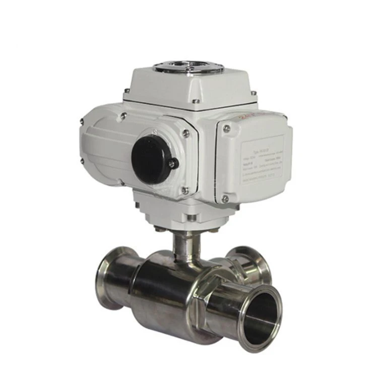 

25mm 3 Way High Platform Motorized Ball Valve Stainless Steel Q911F-16P Sanitary Tri Clamp Ferrule Type Electric Ball Valve