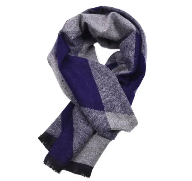 

Winter Warm Plaid Scarves Diamond Shape Cashmere Scarf For Men Brand Pashmina Wrap Shawl