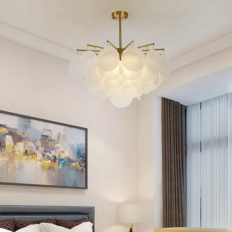 

Living room chandelier postmodern minimalist bedroom restaurant internet celebrity popular retro glass French style lighting