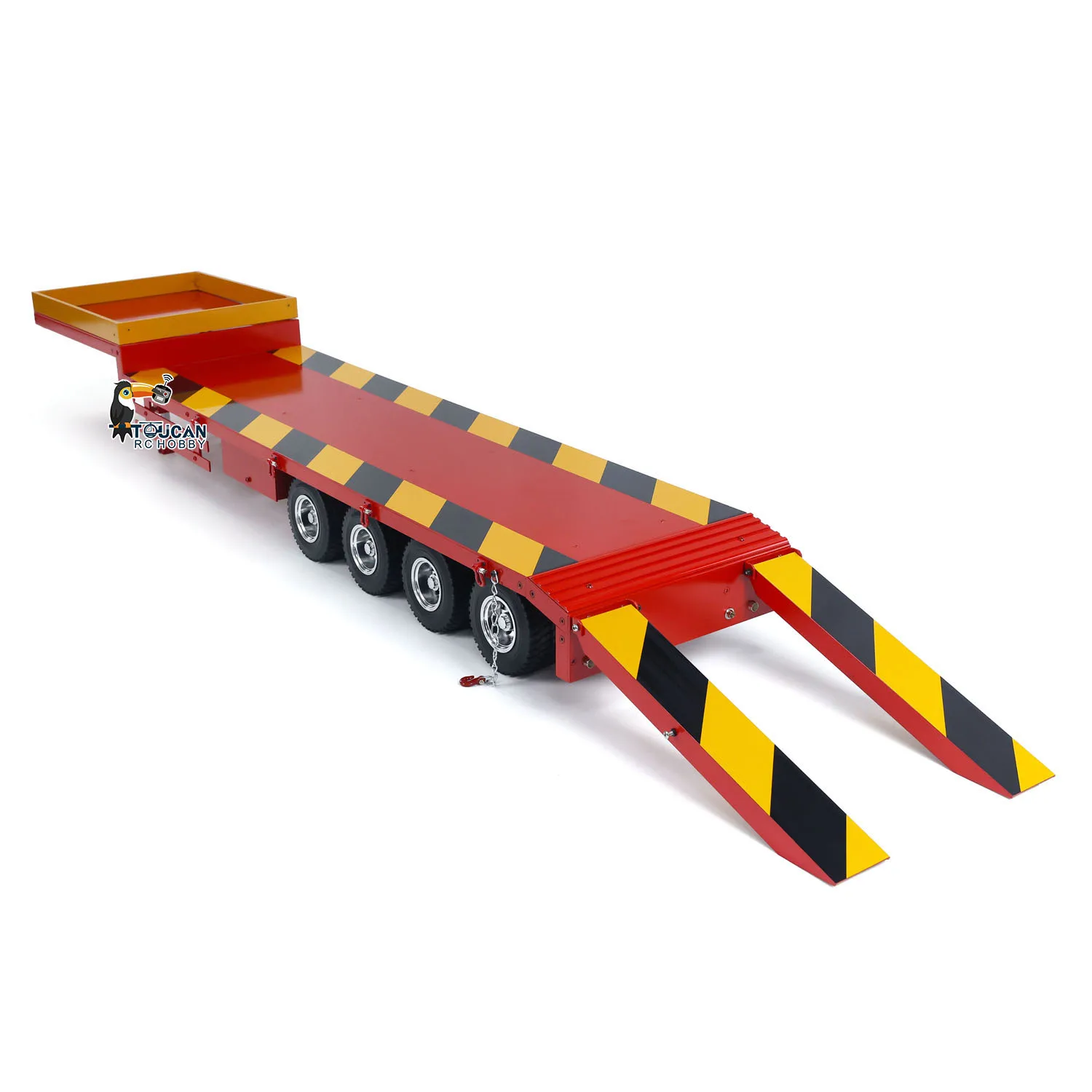 RC Metal 4-axle Trailer Painted Semi-trailer Model 1/14 for Remote Control Tractor Truck Car Construction Vehicle Toy TH23239 2