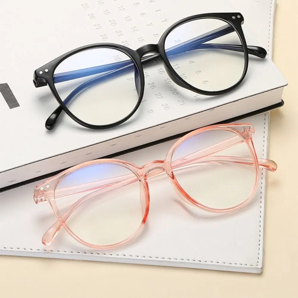 Anti Blaulicht Brille dekorative Flugzeug Spiegel transparent ohne Grad Computer Brille Rahmen neue runde Brillen Frauen Männer – Detail 3