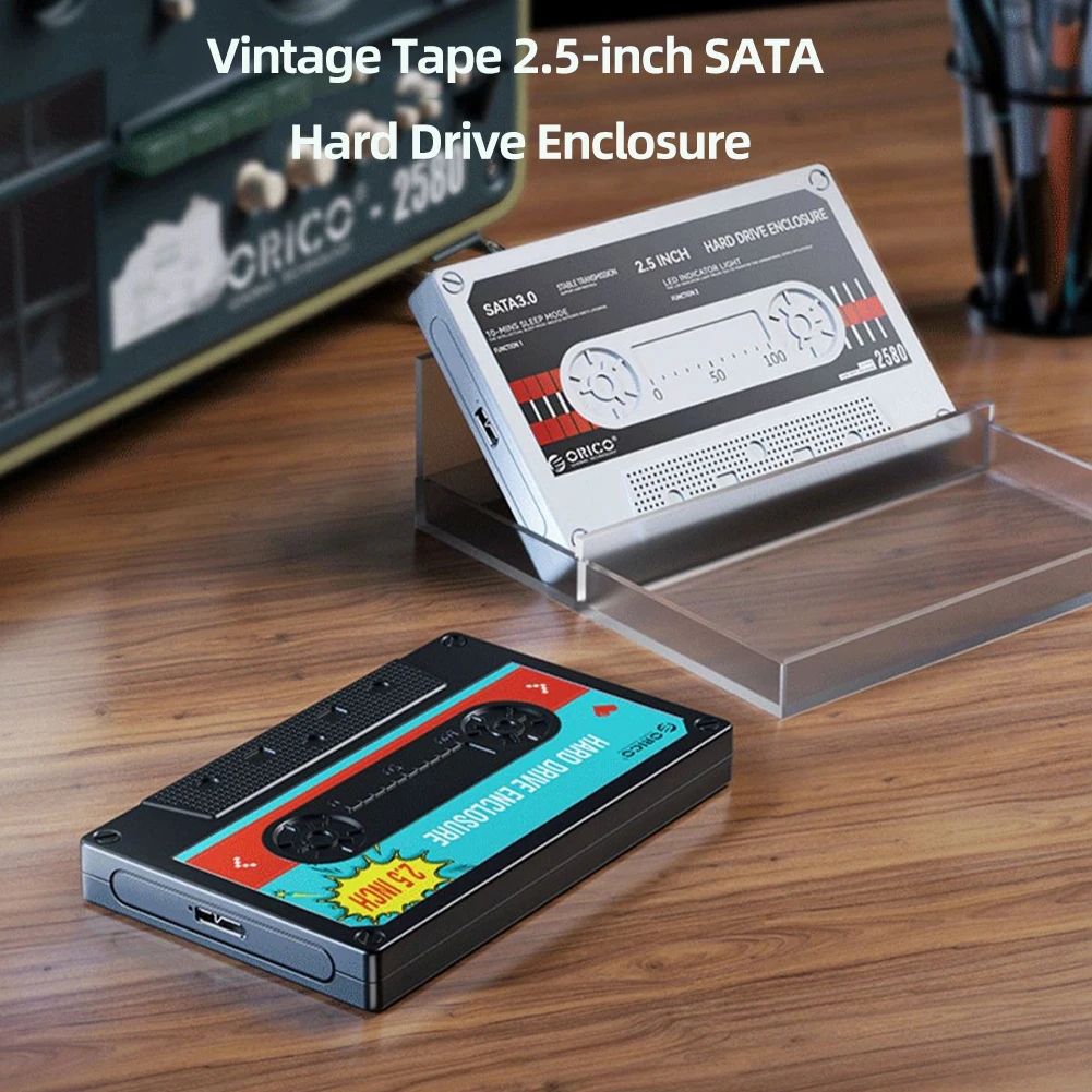 USB3.1 Hard Drive Case SSD Box Cassette Tape Transparent Hard Disk Box for 2.5'' HDD Enclosure SATA to USB3.0 External HDD Case external hard drive case ssd enclosure hard drive enclosure hard disk case external hard drive box hdd case enclosure hard drive adapter ssd adapter
