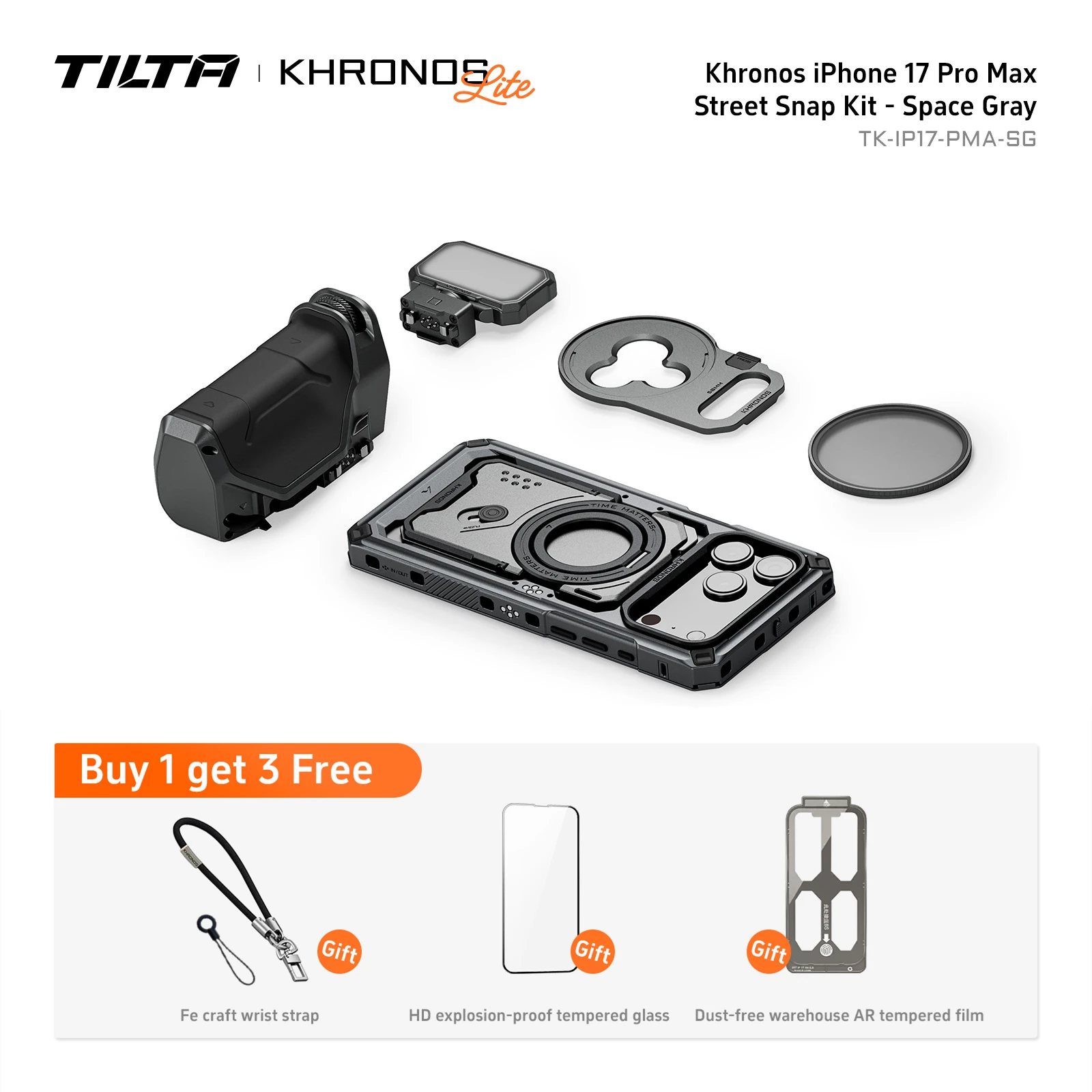 TILTA スマートフォンアクセサリーセットiphone17 pro Max 用 Khronos iPhone 17 Pro/Pro Max Street Snap Kit | Tilta