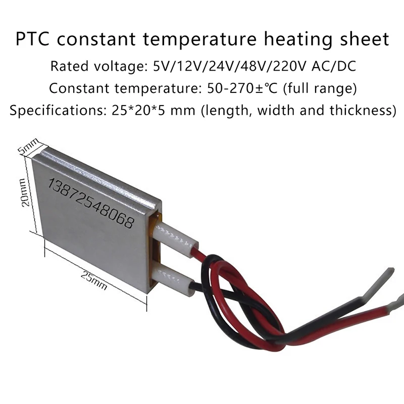 12V 24V 220V AC/DC Konstante Temperatur PTC Keramik Heizung Platte Luft  Elektrische Heizung Platte Thermostat komponente Heizung