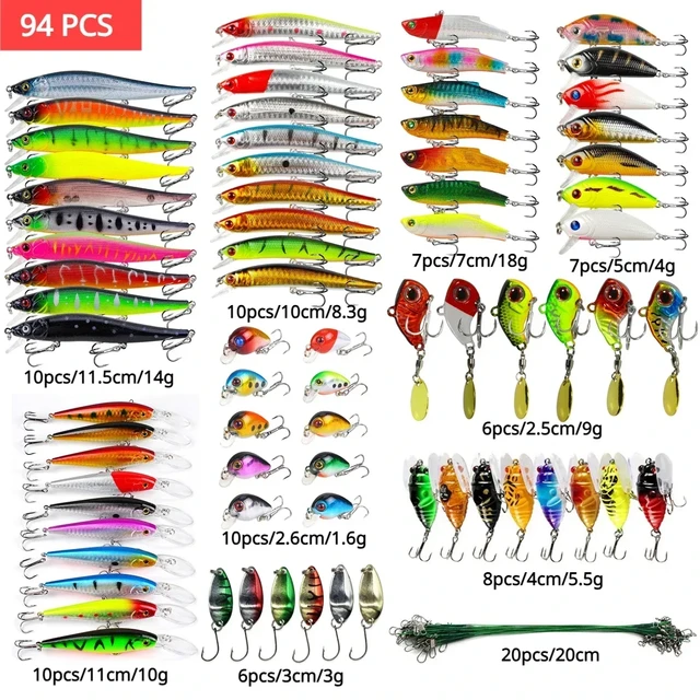 Mix Fishing Lure Tackle Set Minnow Hard Bait Wobblers Artificial Bionic  Crankbait Pencil Bait Kit - AliExpress