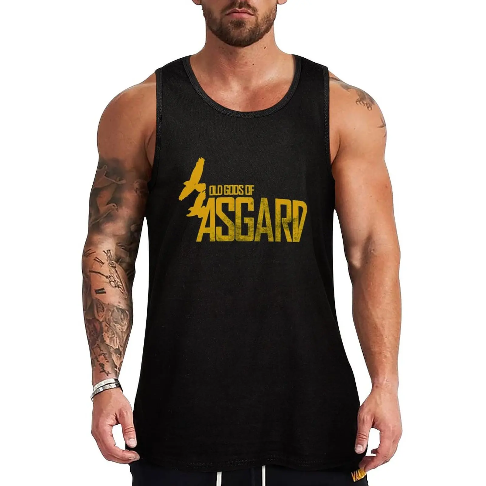 

New Alan Wake Inspired Old Gods of Asgard Band Tank Top mens gym clothes fitness clothing for men Men sleeveless tee Muscle fit