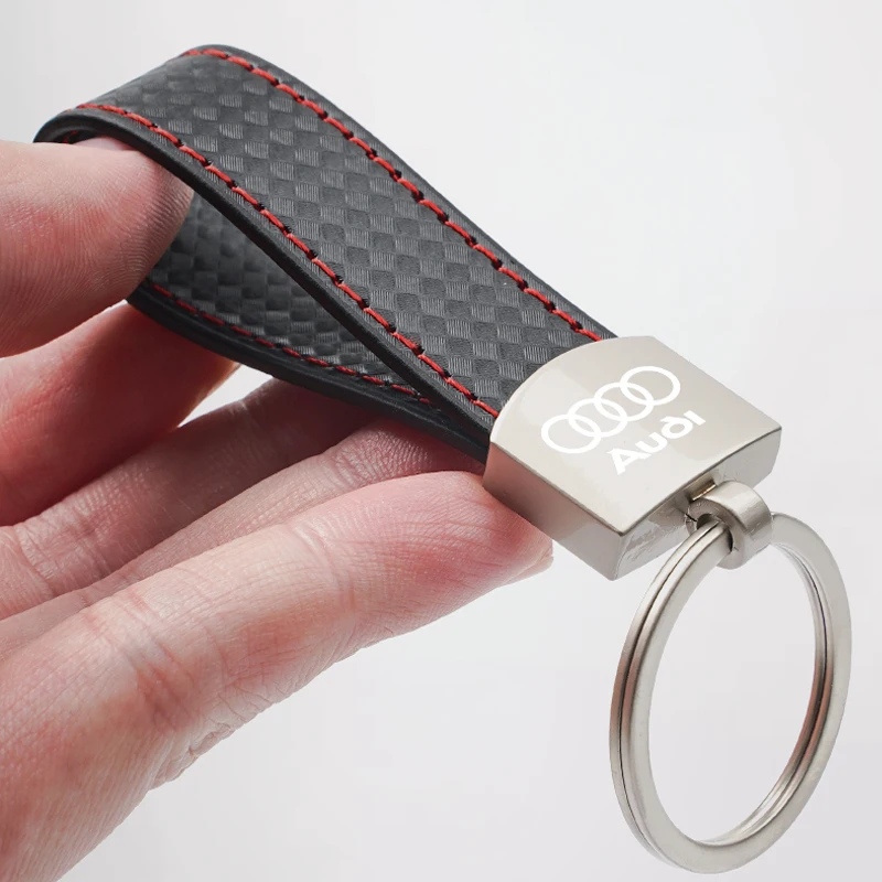 Luxury Plaid Pattern Metal Car Keychain with Buckle