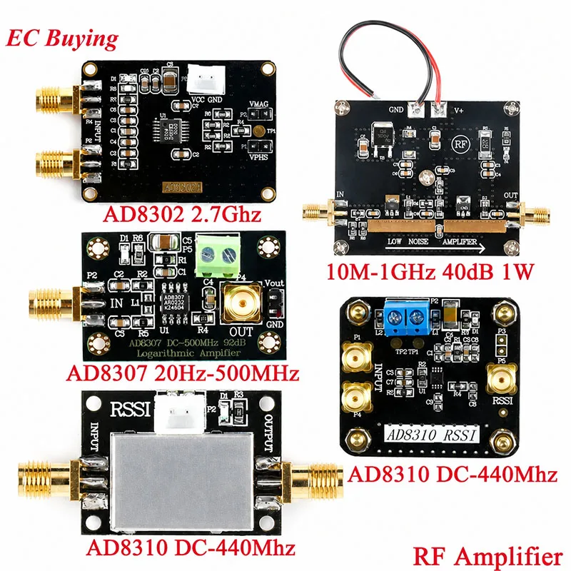 HF-Verstärker AD8302 2,7 GHz AD8307 20 Hz-500 MHz AD8310 DC-440 MHz mittlere Leistung 10 M-1 GHz 40 dB 1 W Amplitude Phasenerkennungsmodul
