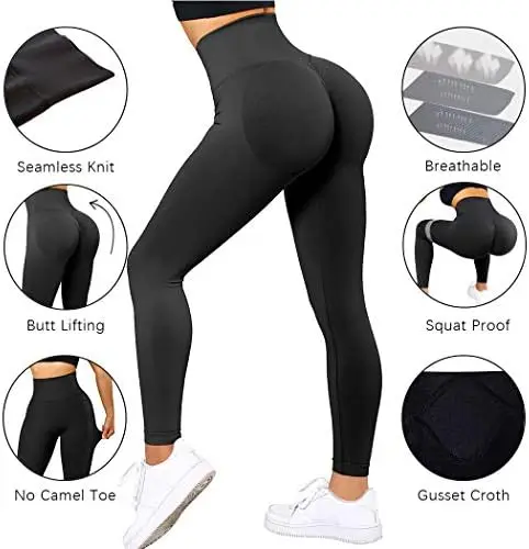 2023 Seamless Knitted Fitness GYM Pants Women's High Waist and Hips Tight Peach Buttocks High Waist Nude Yoga Pants images - 6