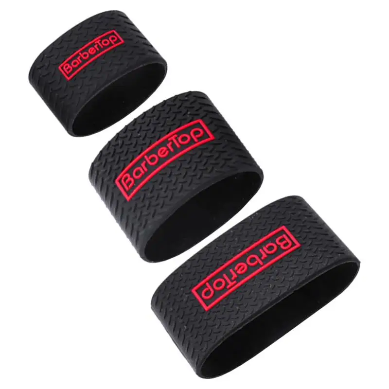 3pcsHairClipperBandsSalonHairClipperSleevesSiliconeHairClipperGripBarberHair