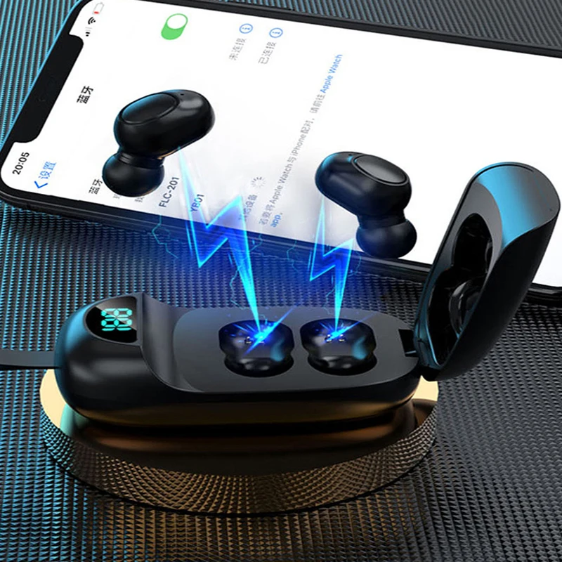 

New JS25 TWS Mini Wireless Bluetooth Headset Hearing aid Sports Smart LED Digital display 5.0 Bluetooth hi-fi sound headphones