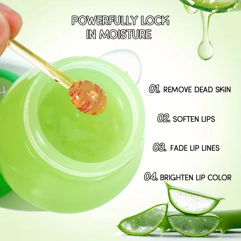 Hydrating Lip Mask With Aloe Strawberry Honey And Grape Balm Lip Mask Lip Line Exfoliating Moisturize Dead Skin Repair Lip Care 4
