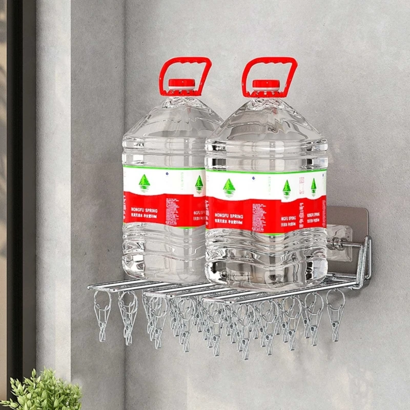 Multifunctional Stainless Steel Drying Rack Clip Wall Mounted Socks  Underwear Laundry Storage Organizer for Home Wholesale - AliExpress