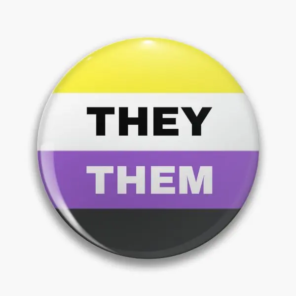

They Them Non Binary Flag Soft Button Pin Creative Cute Lapel Pin Decor Collar Gift Jewelry Brooch Clothes Metal Women Cartoon