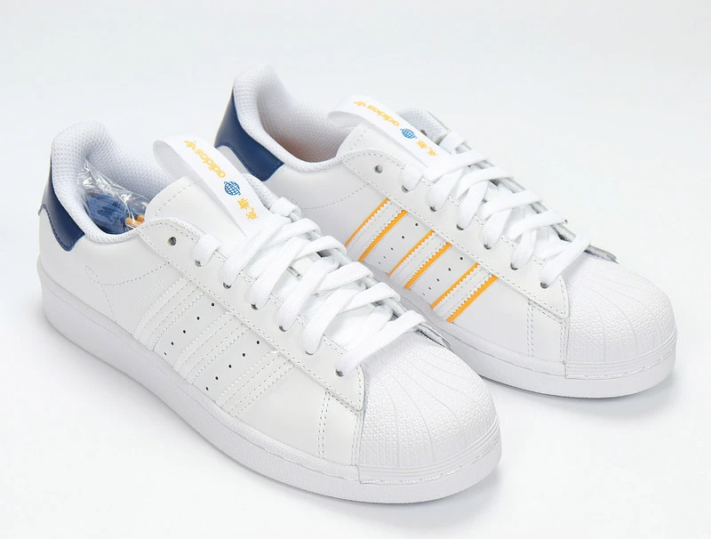 Rechazar personalidad cortesía Zapatillas de Skate para hombre, estilo clásico, Adidas, Superstar, FW2852,  color blanco, amarillo oscuro, azul, trasero, CHENG DU, Control de  movimiento, 2021|Skate| - AliExpress