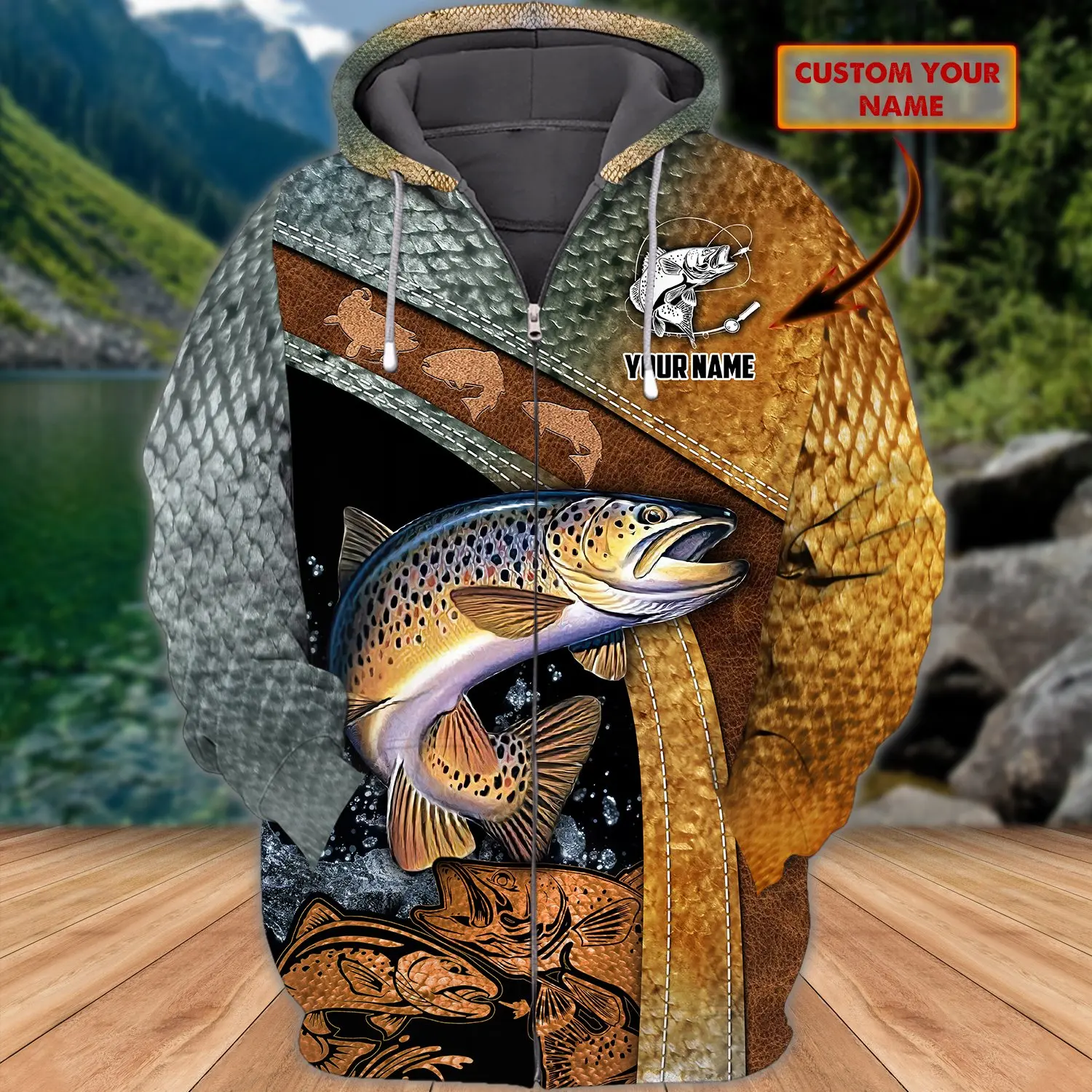 Trout Fishing – Personalized Name 3D All Over Print Men's Hoodie & Sweatshirt Unisex Zip Hoodies Casual Jacket Tracksuits KJ890