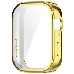 Enhanced Silicone Watch Strap with Case and Screen Protector (Gold Case)
