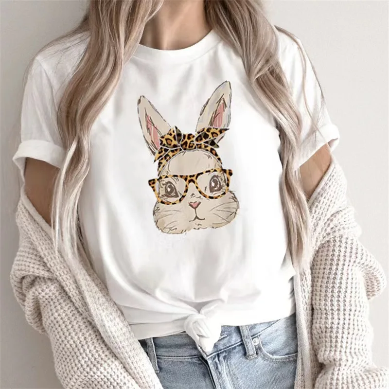 

rabbit Retro Sweatshirt Men Oversize Trend Round Neck short Sleeve Sweatshirt Couples Ins tee Women Clothes