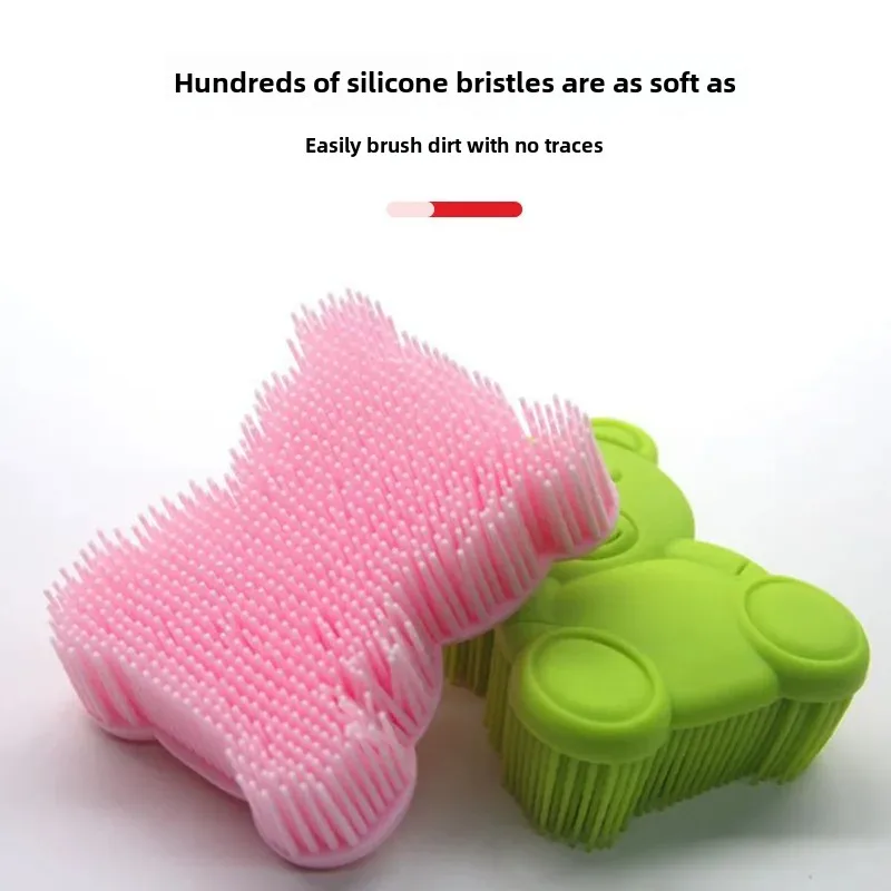 Cross-Border Baby Silicone Bath Brush Sensory Training Soft Bristle Bath Brush Manufacturer's Inventory Accessories