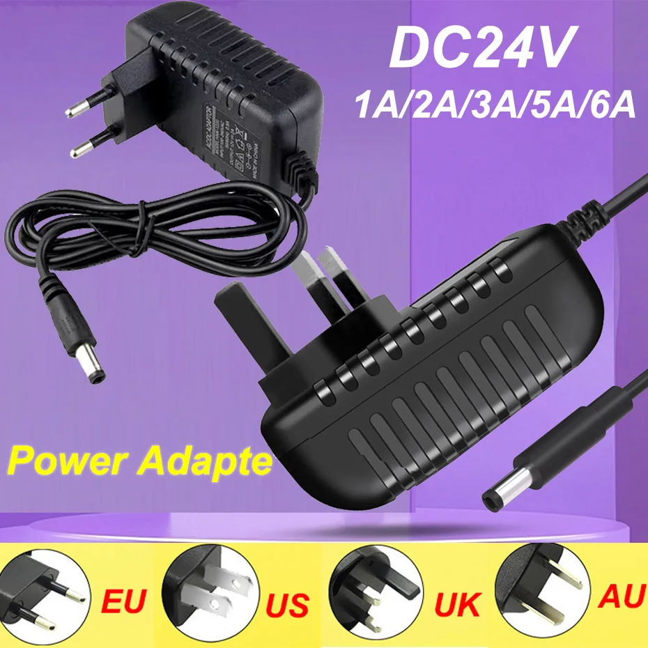 Universal LED Light Power Adapter - Multi-Voltage AC to DC Converter with EU, AU, US, UK Plug Options