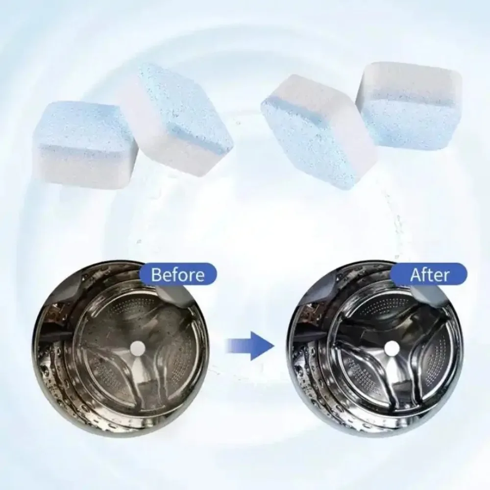 Washing Machine Effervescent Tablets Detergent Laundry Deep Cleaning Deodorizing Tablets Washer Fluid Cleaner 4/12PCS for Home for washing machine tablets washing machine cleaner tablets detergent tablets