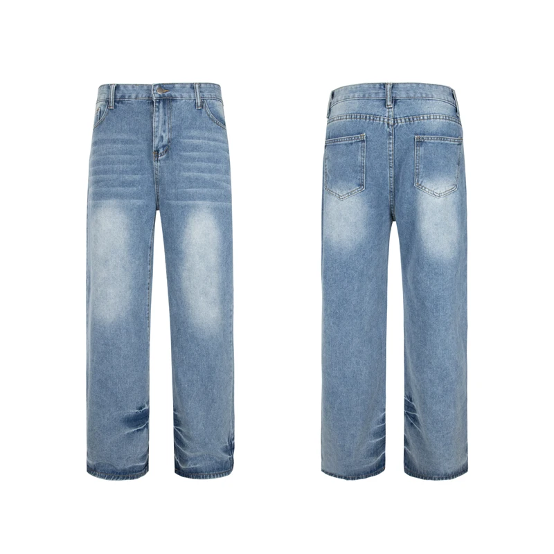 

Hight Street Do Old Washed Jeans Men Women Casual Loose Straight-leg Pants Do What You Should Do Demin Trousers