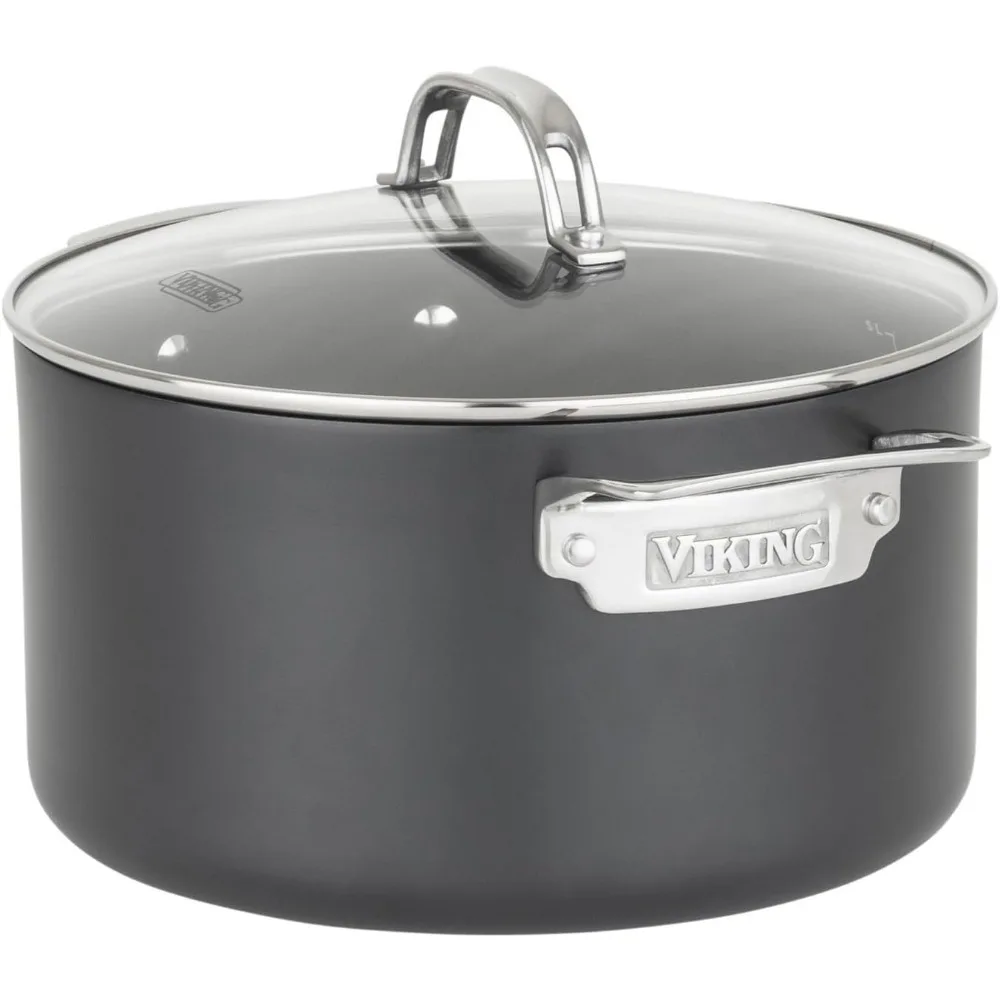 12pc Hard Anodized Nonstick Cookware Set w/Glass Lids (Set Includes: 10" Fry, 12" Fry w/Lid, 2 Qt Sauce w/Lid, 3 Qt Sauce w/Lid 6