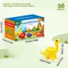 13-Piece Dinosaur Alphabet Snap Toy, Educational Puzzle, Gender Neutral Language Learning for Kids Aged 3+ 4
