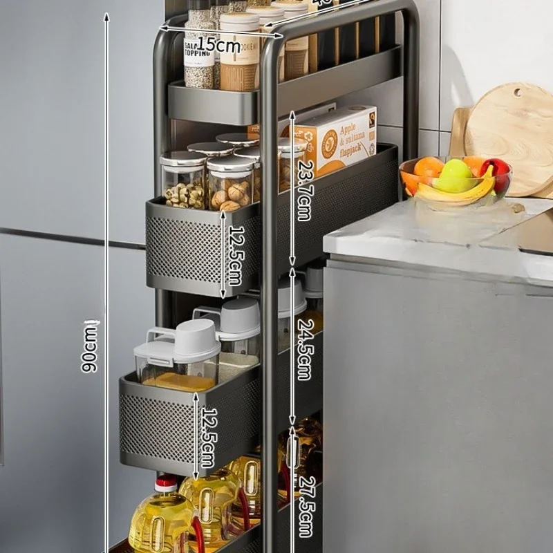 المطبخ متعددة الوظائف عربة التخزين سلة الخضار الحم...