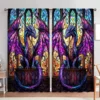2pcs Stained Glass Dragon Printed Curtain - Artistic Home Decoration Curtains, All Season Decorative Curtains 5