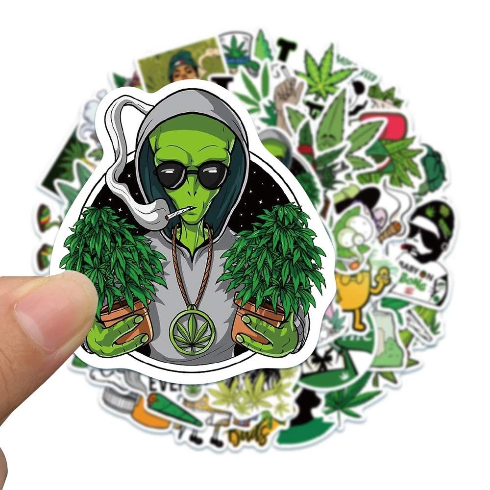 Funny Characters Leaves Weed Smoking Graffiti Stickers DIY Skateboard Fridge Guitar Motorcycle Cool Sticker Kid Toys 10/30/50PCS decorative stickers,decorative labels stickers,custom stickers,self adhesive stickers,adhesive stickers,cartoon stickers,cartoon sticker,anime stickers