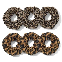 1/3/6pcs Leopard Print Scrunchies Hair Tie Rope hair Band Ponytail Holder Elegant Women Hair Accessories Chiffon Casual - Image 2