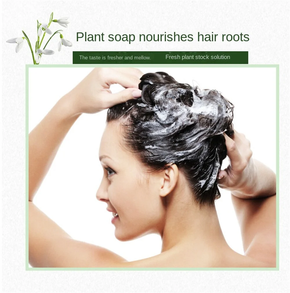 Description Picture 3 of itemSoap Hair Darkening Shampoo - 100% Natural Organic Conditioner Moisturize Repair Gray White Hair Dye Bamboo